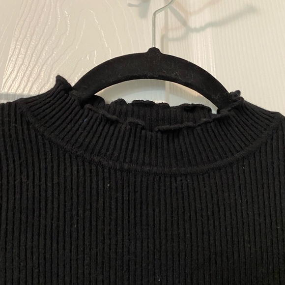 Dreamers Black Scalloped Turtleneck Sweater - Picture 2 of 4